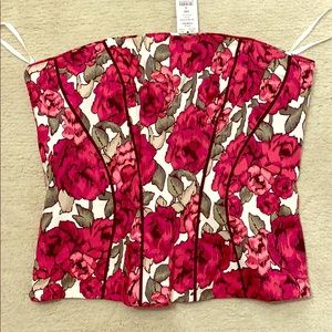 🌹 WHBM Rose Floral Pattern Bustier Top 🌹
